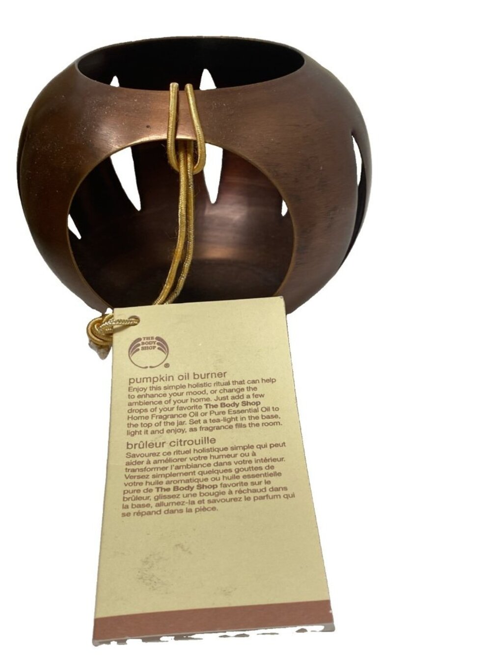 The Body Shop Metal Pumpkin Oil Burner NWT 3”